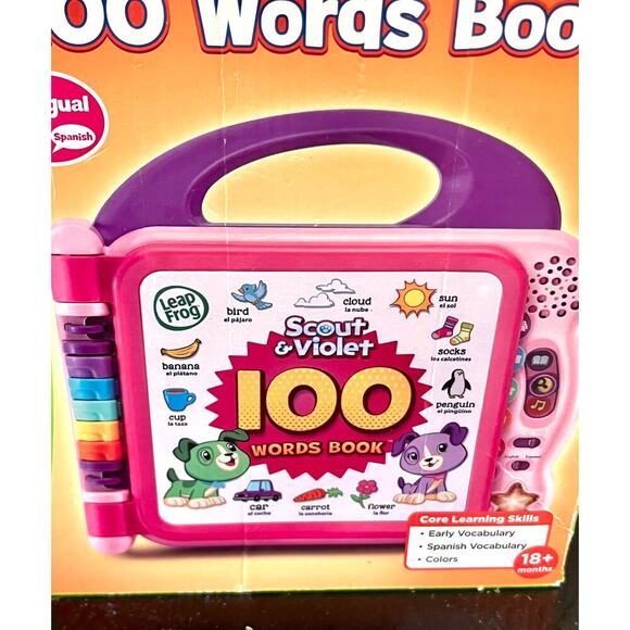 LEAP FROG Scout and Violet 100 words book, NEW IN BOX, bilingual, 18+mos - Picture 1 of 4